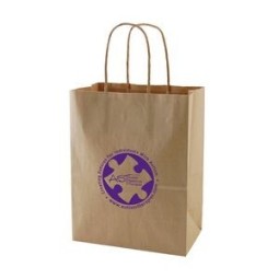 Natural Kraft Shopping Bag With Handles (8" x 4.75" x 10.5")